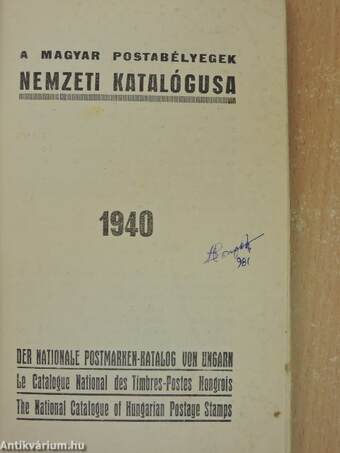 A magyar postabélyegek nemzeti katalógusa 1940