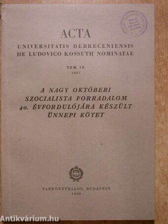 Acta Universitatis Debreceniensis de Ludovico Kossuth Nominate