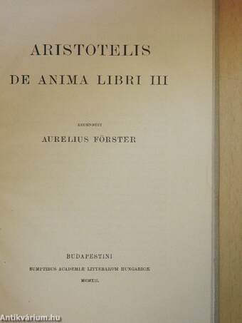 Aristotelis De Anima