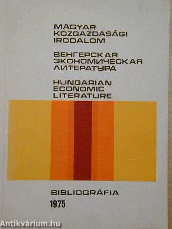 Magyar közgazdasági irodalom 1975