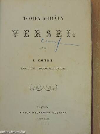 Tompa Mihály versei I.