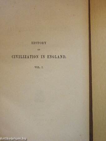 History of civilization in England I-V.