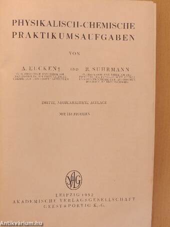 Physikalisch-chemische Praktikumsaufgaben