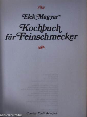 Kochbuch für Feinschmecker