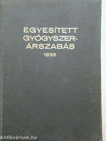 Egyesített Gyógyszer-árszabás 1935.