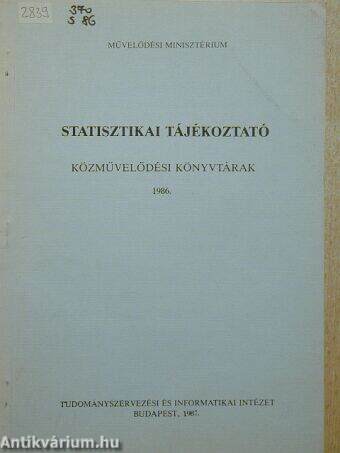 Statisztikai tájékoztató 1986.