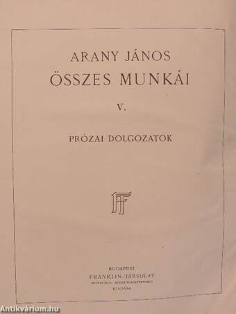 Arany János prózai dolgozatai