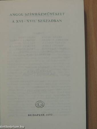 Angol színházművészet a XVI-XVII. században