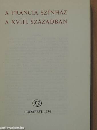 A francia színház a XVIII. században