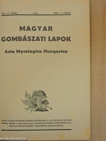 Magyar gombászati lapok 1946/1-4.