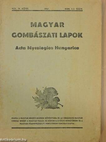 Magyar gombászati lapok 1947/1-2.