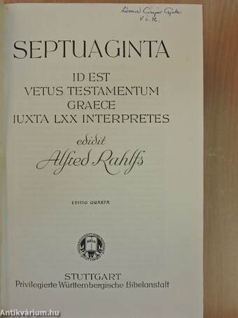 Septuaginta I-II.