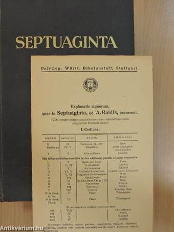 Septuaginta I-II.