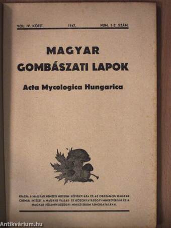 Magyar gombászati lapok 1947/1-2.