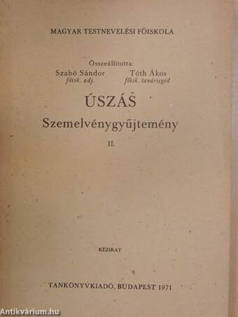 Úszás - Szemelvénygyűjtemény II.