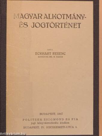Magyar alkotmány- és jogtörténet