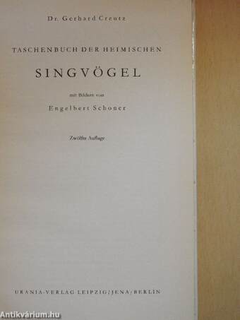 Taschenbuch der heimischen singvögel