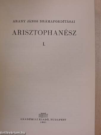 Arany János drámafordításai I-III.