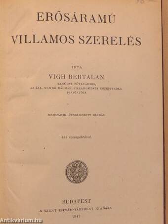 Erősáramú villamos szerelés 