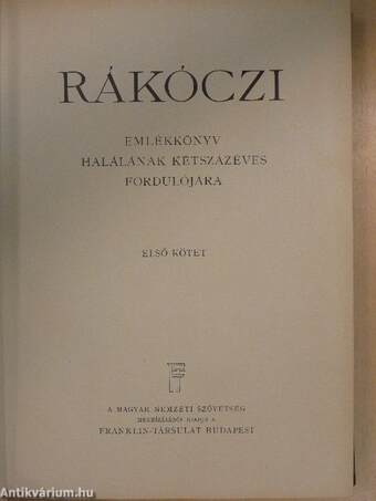 Rákóczi emlékkönyv I. (töredék)