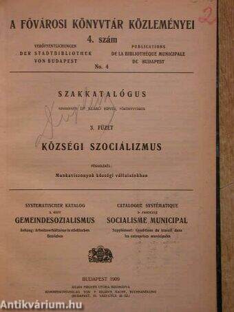 A Fővárosi Könyvtár Közleményei 1909/4.