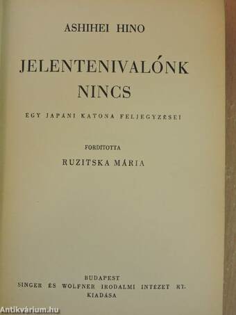 Jelentenivalónk nincs (Tiltólistás kötet)