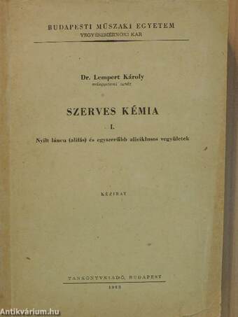 Szerves kémia I.