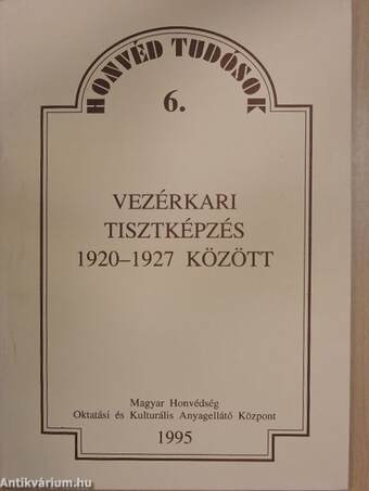 Vezérkari tisztképzés 1920-1927 között