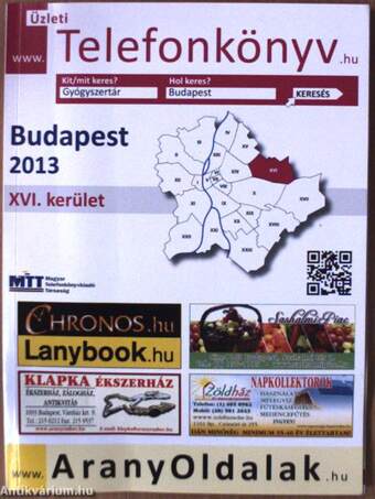 Üzleti telefonkönyv - Budapest XVI. kerület 2013