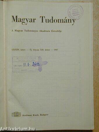 Magyar Tudomány 1967. január-december