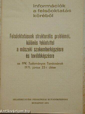 Felsőoktatási Szemle 1971. január-december