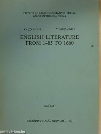 English Literature from 1485 to 1660