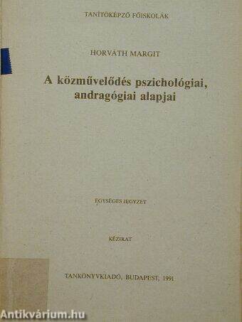 A közművelődés pszichológiai, andragógiai alapjai