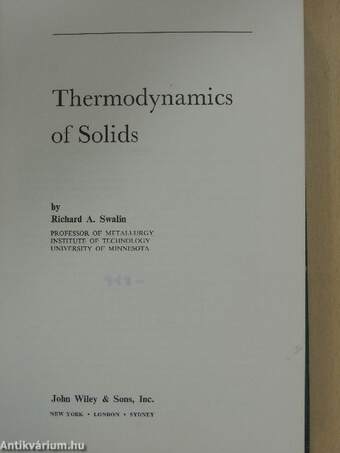 Thermodynamics of Solids