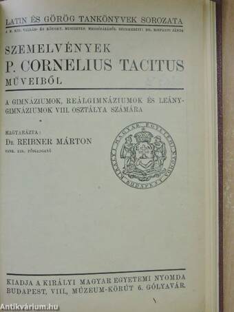 Szemelvények P. Cornelius Tacitus műveiből