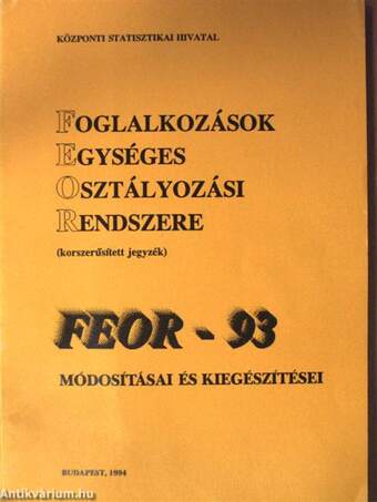 FEOR-93/FEOR-93 Módosításai és kiegészítései