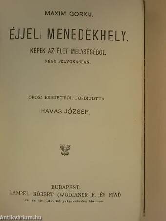 A bölcső/Éjjeli menedékhely/A sasfiók/Hamlet/A szinész művészete