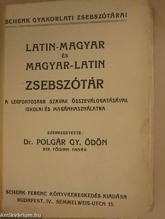 Latin-magyar és magyar-latin zsebszótár