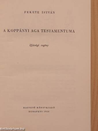 A koppányi aga testamentuma