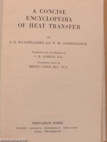 A Concise Encyclopedia of Heat Transfer