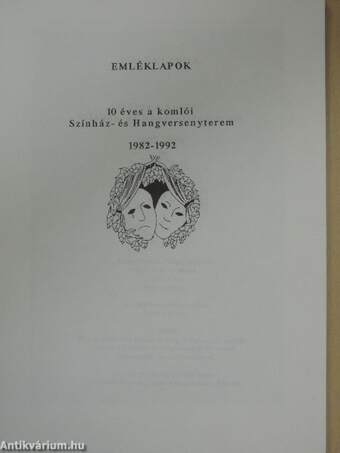 Emléklapok - 10 éves a komlói Színház- és Hangversenyterem 1982-1992