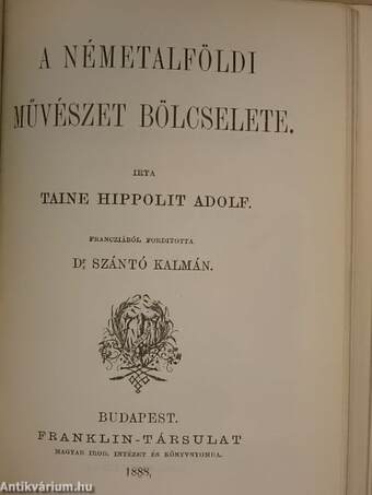 Az eszmény a művészetben/A németalföldi művészet bölcselete/A görög művészet bölcselete/Az olasz művészet bölcselete