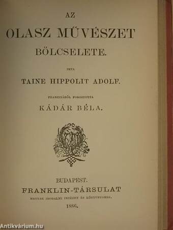 Az eszmény a művészetben/A németalföldi művészet bölcselete/A görög művészet bölcselete/Az olasz művészet bölcselete