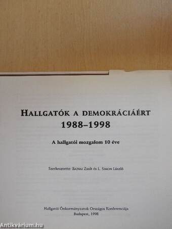 Hallgatók a demokráciáért 1988-1998