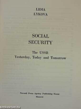 Social Security in the USSR