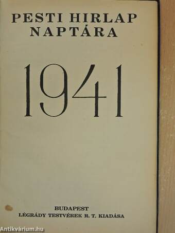 Pesti Hirlap Naptára 1941.