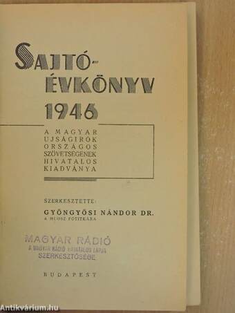 Sajtó évkönyv 1946