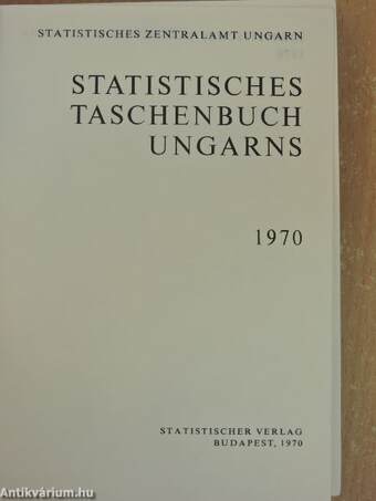 Statistisches Taschenbuch Ungarns 1970