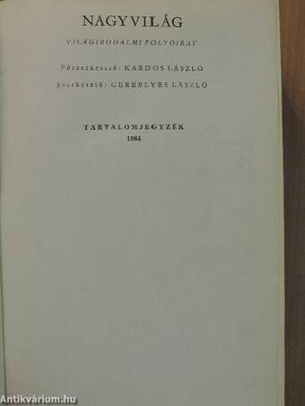 Nagyvilág 1964. január-december I-II.