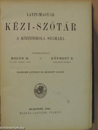 Latin-magyar kézi-szótár